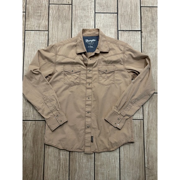 Wrangler Retro Other - Country western cowboy casual Fall Beige light brown button down
